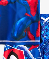 Spider-Man Little Boys Rash Guard & Swim Trunks Swimsuit, 2 Piece Set