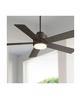 Casa Vieja 52" Grand Palm Oil Rubbed Bronze Led Damp Rated Fan