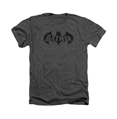 Batman Men's Crackle Bat Adult Heather Tee / T-Shirt