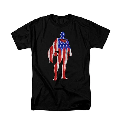 Superman Big & Tall Flag Silhouette Short Sleeve Adult Tee / T-Shirt