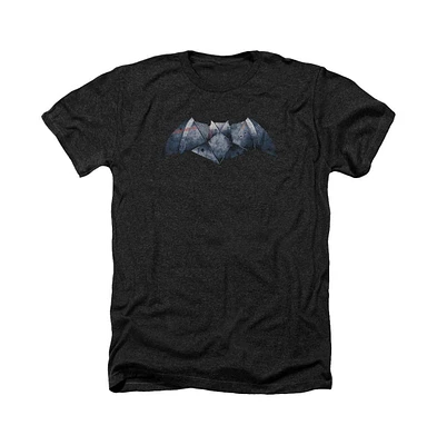 Batman V Superman Men's Plated Bat Logo Adult Heather Tee / T-Shirt