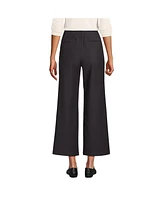 Lands' End Women's Bi Stretch High Rise Pintuck Wide Leg Crop Pants