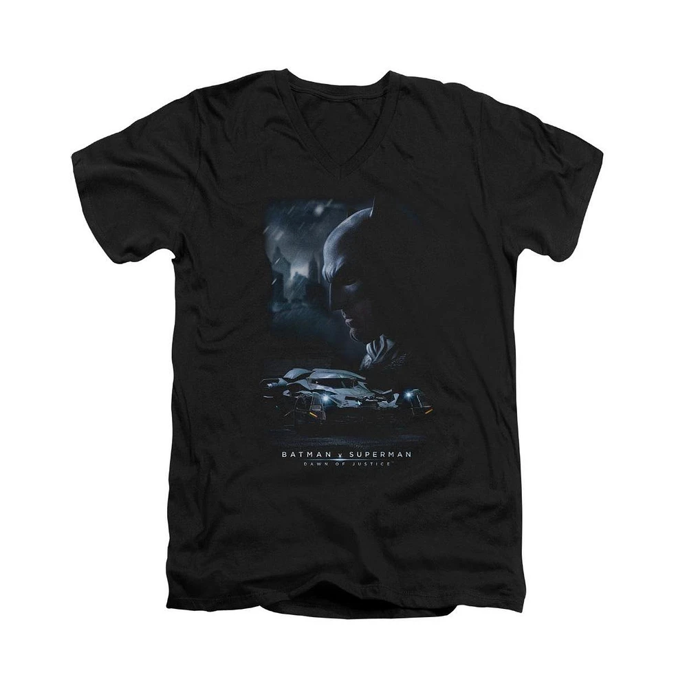 Batman V Superman Men's Gotham Knight Short Sleeve Adult V Neck Premium Cotton Tee / T-Shirt