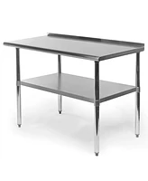 Slickblue Heavy Duty 48 x 24 inch Stainless Steel Kitchen Restaurant Prep Work Table with Backsplash