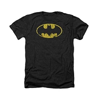 Batman Men's Classic Logo Distressed Adult Heather Tee / T-Shirt