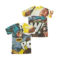 Batman Men's Classic Tv On The Chin (Front/Back Print) Short Sleeve Adult Poly Crew Tee / T-Shirt