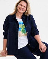 Style Co Plus Size Dobby Twill Shacket Graphic Print Tee Wide Leg Pants Exclusively At Macys