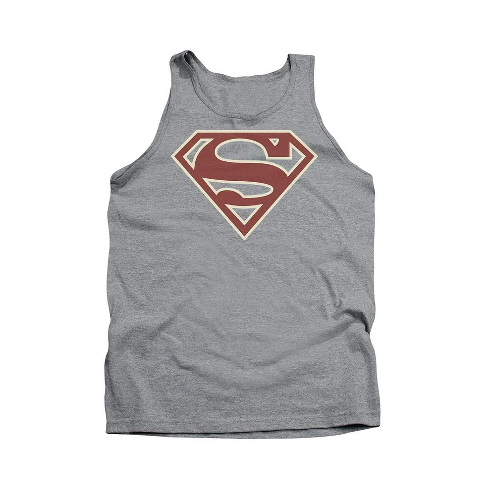 Superman Men's Crimson & Shield Adult Tank Top