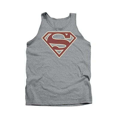 Superman Men's Crimson & Shield Adult Tank Top