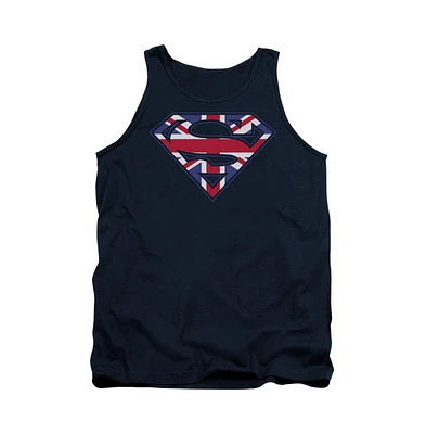 Superman Men's Great Britian Shield Adult Tank Top