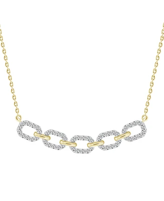 Diamond Link Collar Necklace (1/2 ct. t.w.) in 10k Gold, 16" + 2" extender