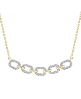 Diamond Link Collar Necklace (1/2 ct. t.w.) in 10k Gold, 16" + 2" extender