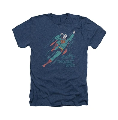 Superman Men's Frequent Flyer Adult Heather Tee / T-Shirt