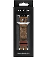 Coach Women's Tan Coach Signature Canvas Leather Strap Band for Apple Watch 38mm, 40mm, 41mm
