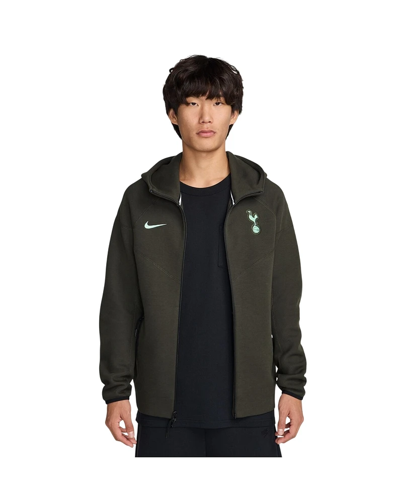 Nike Men's Dark Green Tottenham Hotspur Third Tech Fleece Windrunner Full-Zip Hoodie Jacket