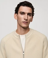 Mango Men's Slim-Fit Full-Zip Knit Cardigan