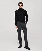 Mango Men's Fine-Knit Wool Turtleneck Sweater