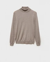 Mango Men's Fine-Knit Wool Turtleneck Sweater