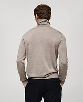 Mango Men's Fine-Knit Wool Turtleneck Sweater