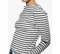 Sanctuary Women's Striped Boat-Neck Long-Sleeve T-Shirt