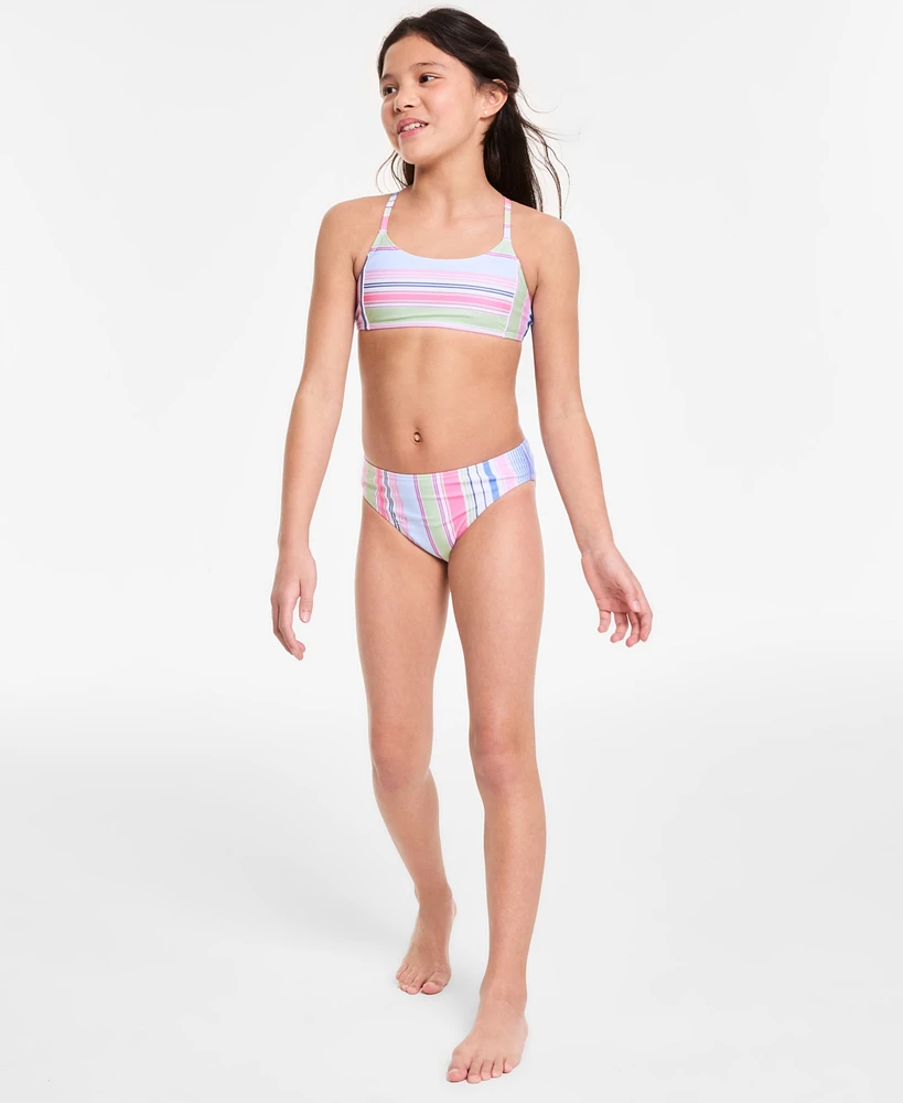 Roxy Big Girls Salty Stripe Two-Piece Swimsuit Set