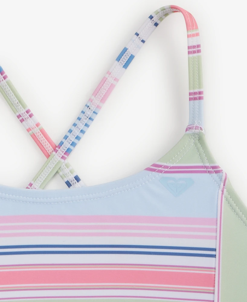 Roxy Big Girls Salty Stripe Two-Piece Swimsuit Set