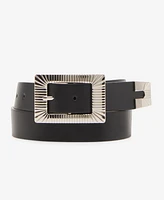 Steve Madden Women's Ridge-Pattern Faux-Leather Belt