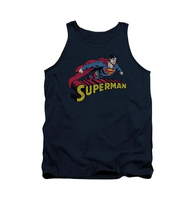 Superman Men's Flying Over Adult Tank Top