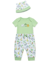 Little Me Baby Boys Jungle Cotton Bodysuit, Pant & Hat, 3 Piece Set