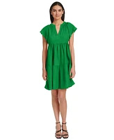 Calvin Klein Women's Split-Neck Tiered A-Line Dress