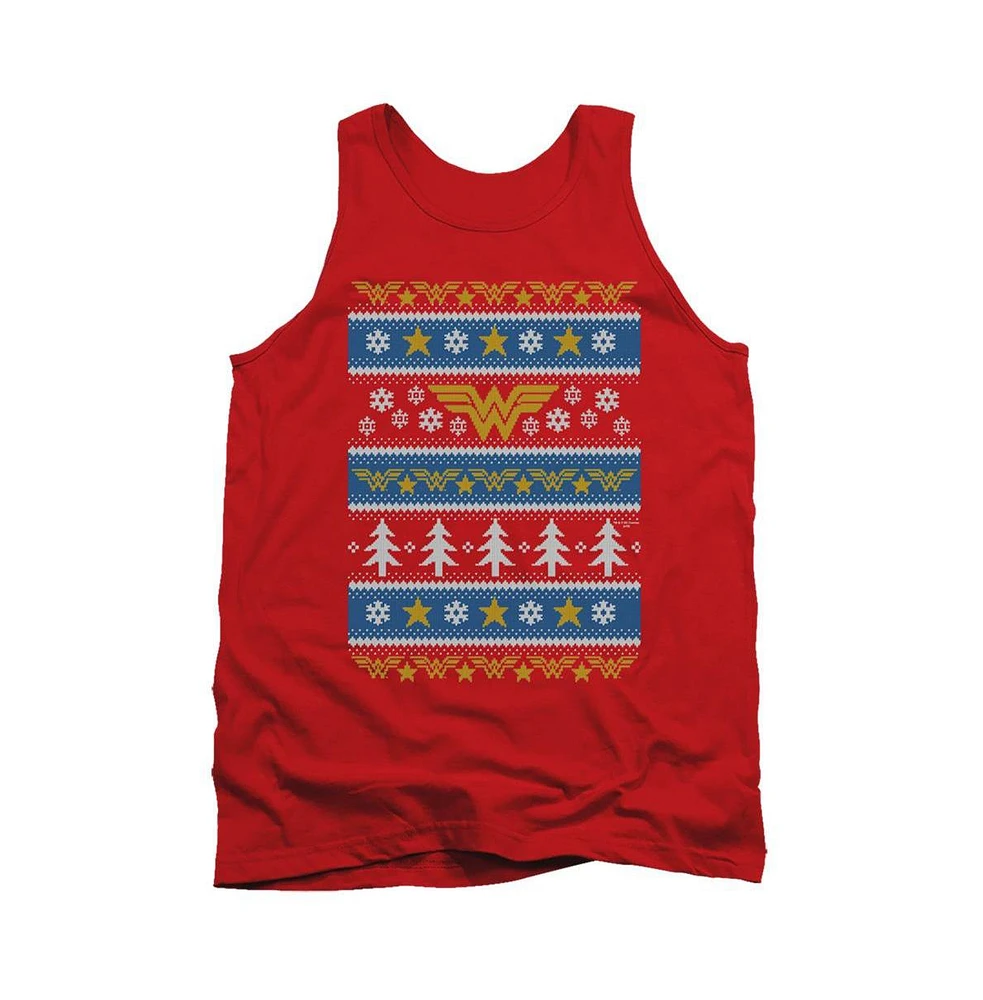 Dc Wonder Woman Men's Comics Christmas Sweater Adult Tank Top