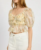 En Saison Women's Elliot Organza Top