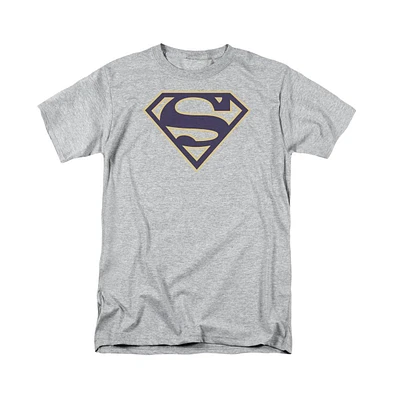 Superman Big & Tall Navy & Gold Shield Short Sleeve Adult Tee / T-Shirt