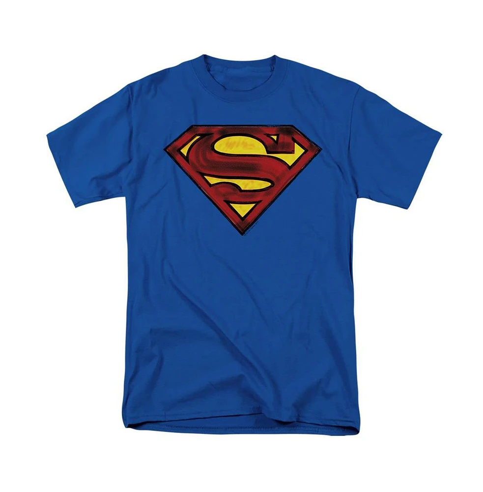 Superman Big & Tall Charcoal Shield Short Sleeve Adult Tee / T-Shirt