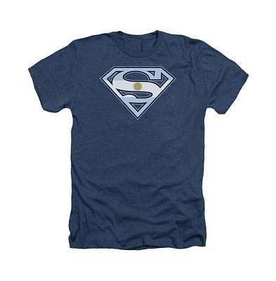 Superman Men's Argentinian Shield Adult Heather Tee / T-Shirt