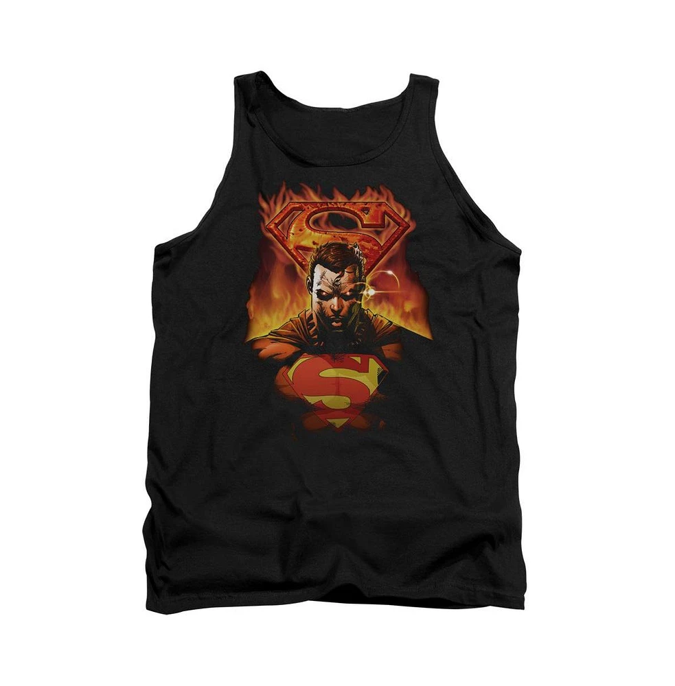 Superman Men's Man On Fire Adult Tank Top