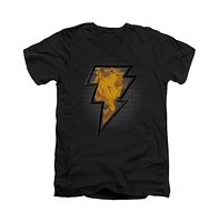 Black Adam Men's Beveled Emblem Short Sleeve Adult V Neck Premium Cotton Tee / T-Shirt