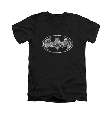 Batman Men's Urban Camo Shield Short Sleeve Adult V Neck Tee / T-Shirt