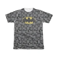 Batman Men's Caped Crusader Repeat Adult 65/35 Poly/Cotton Short Sleeve Tee / T-Shirt