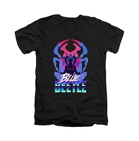 Blue Beetle Men's Silhouette Short Sleeve Adult V Neck Premium Cotton Tee / T-Shirt