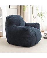 The Pop Home Cozy Bean Bag Chair with Memory Foam Filling, Tufted Faux Fur Sofa-The