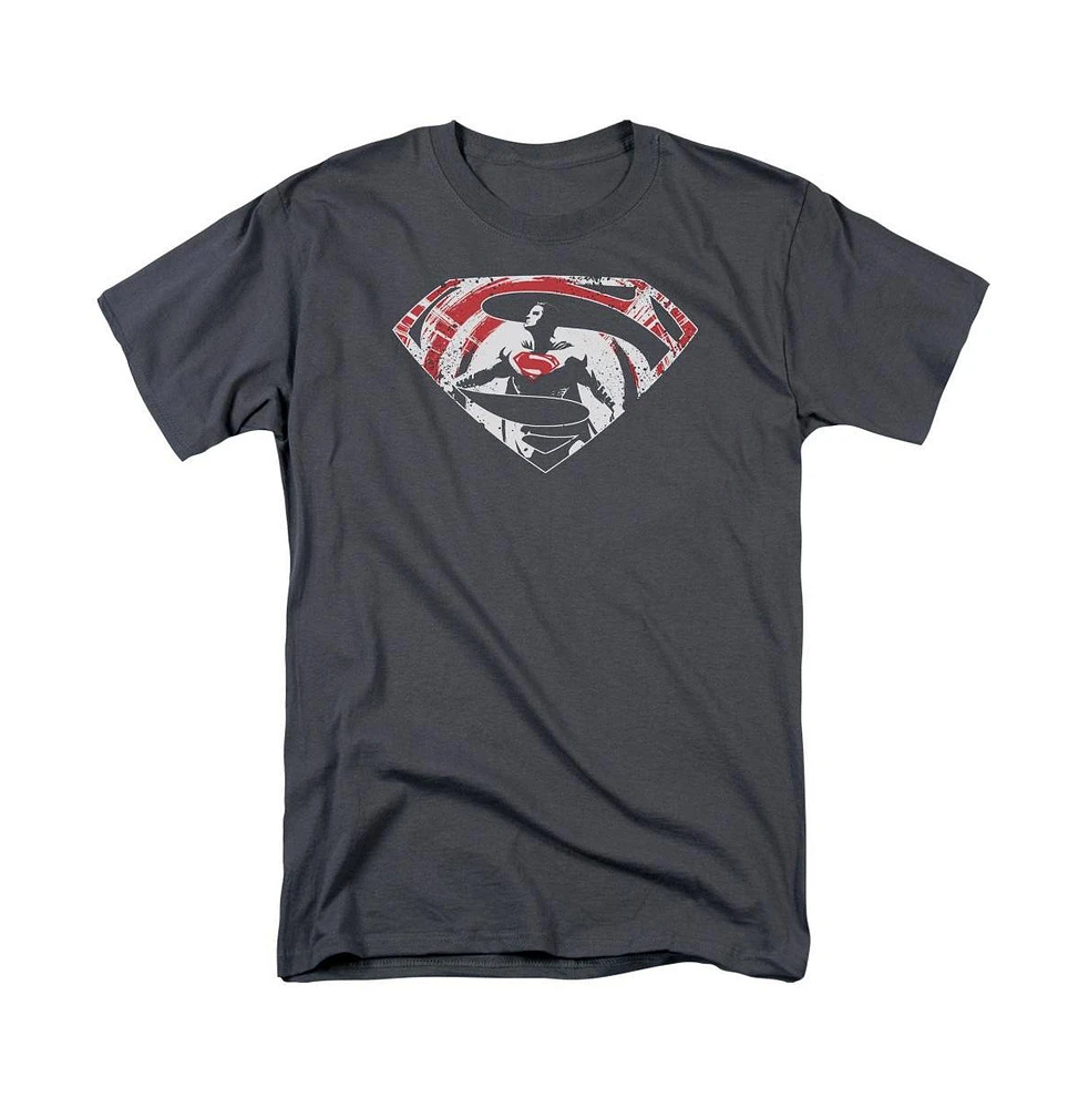 Batman V Superman Men's Super Splatter Logo Short Sleeve Adult Tee / T-Shirt