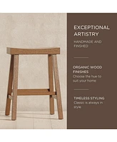 Maven Lane Vincent Wooden Rustic Aesthetic Kitchen Counter Stool, Set of 4