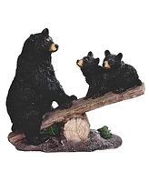 Fc Design "2-pc Set" 8.5"W Black Bear with Cubs Playing on Seesaw Bear Family Figurine Statue Ornament Home Room Office Decor and Perfect Ideas for Ho