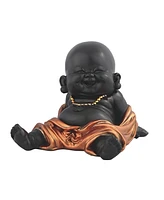 Fc Design "2-pc Set" 3.5"W Little Buddhist Monk in Golden and Black Figurine Statue Ornament Home Room Office Decor and Perfect Ideas for Housewarming