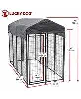 Lucky Dog Uptown Large Outdoor Covered Kennel Secure Fenced Pet Dog Crate