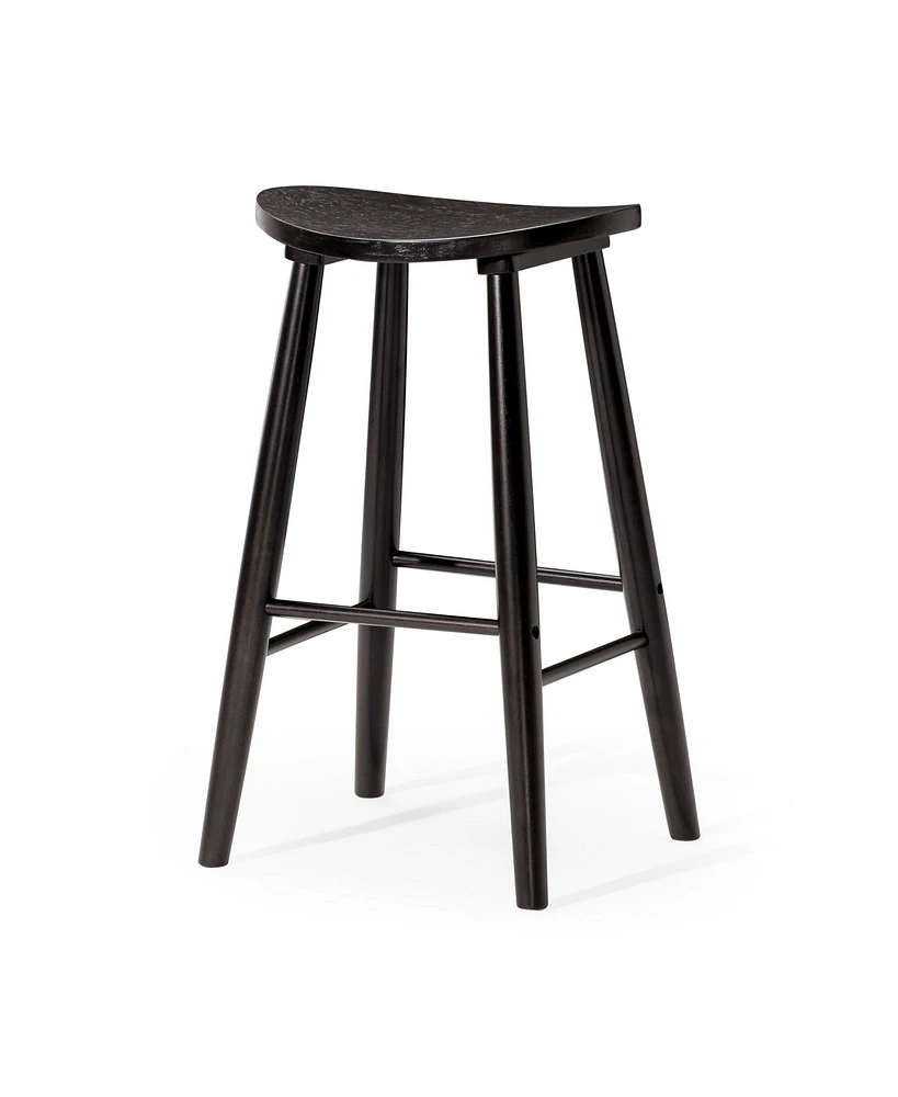 Maven Lane Luna Counter Stool in Rustic Black Wood Finish