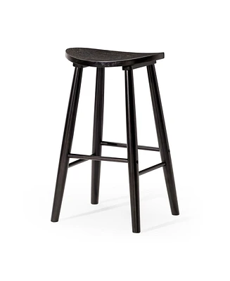 Maven Lane Luna Counter Stool in Rustic Black Wood Finish