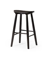 Maven Lane Luna Counter Stool in Rustic Black Wood Finish