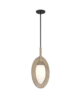 Possini Euro Design Orbit 11" Modern Coastal Pendant Ceiling Light Fixture Dining Room Over Table Kitchen Island Foyer Hanging Brown Matte Black and W